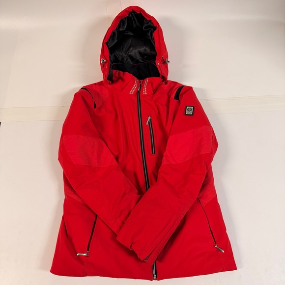 Descente Jackets & Blazers - Descente Red Hooded Ski Jacket